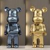 Gradient Electroplated Decorative Bear Figurine - Large Cartoon Money Box for Living Room TV Cabinet