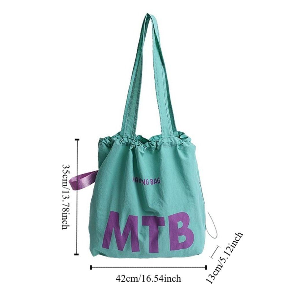 Light Weight Drawstring Bags Nylon Tote Bags Fashion Letter Shoulder Bag  Female