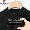 Pierre Cardin Men's Thickened Pure Wool Crew Neck Knit Sweater