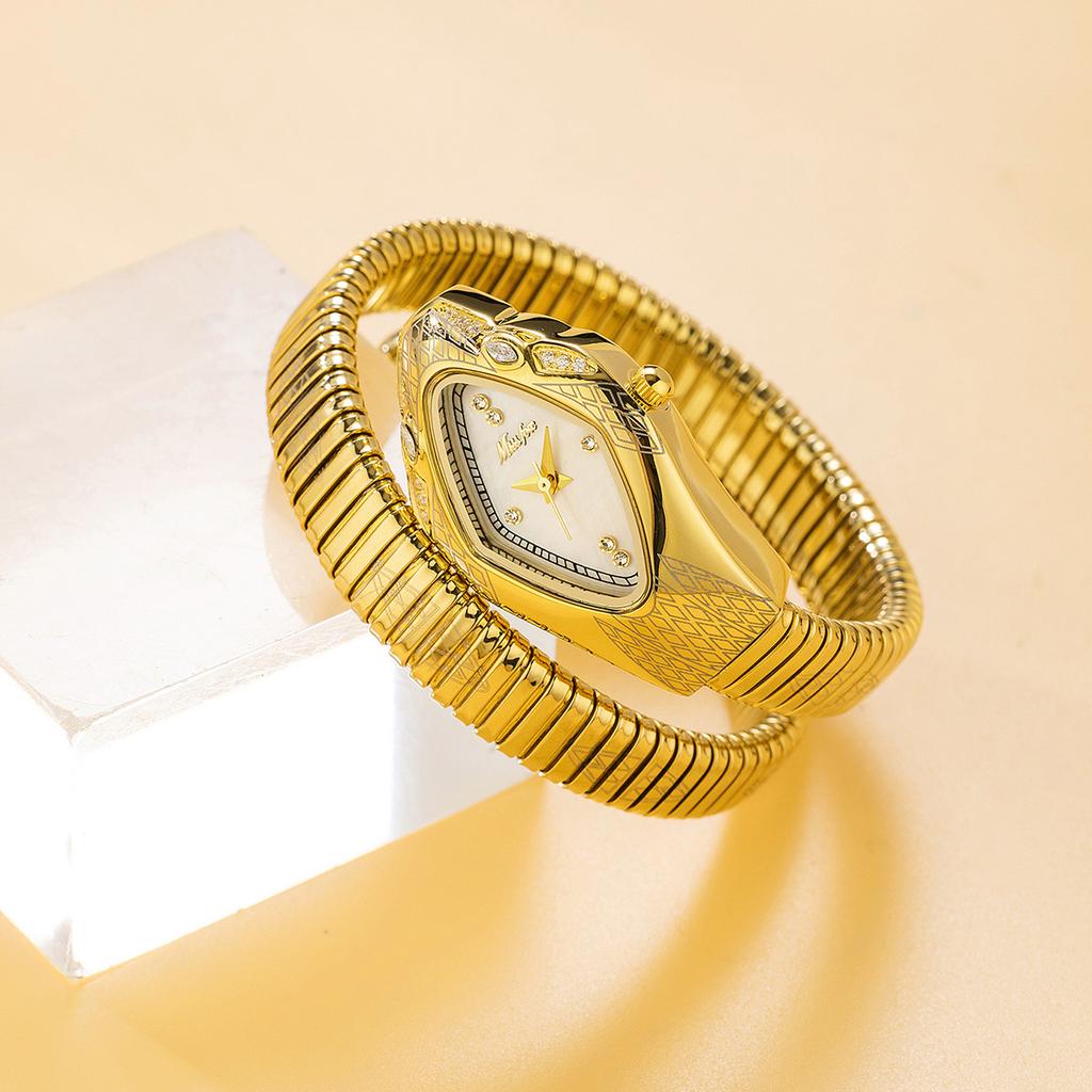MISSFOX Robe Bracelet Forme Serpent Montre Femme Haut Élégant Étanche Quartz Montres Bijoux