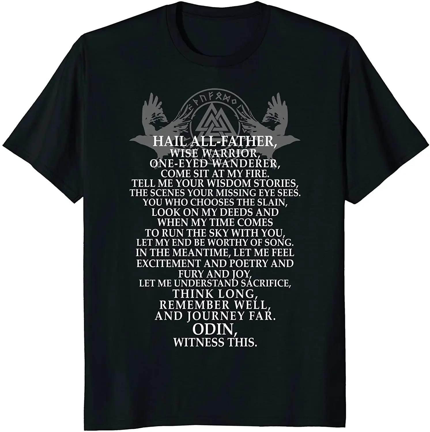 

Hail All Father Norse Mythology Odin Prayer TShirt 100 Cotton ONeck Short Sleeve Casual Mens Tshirt Size S3XL S