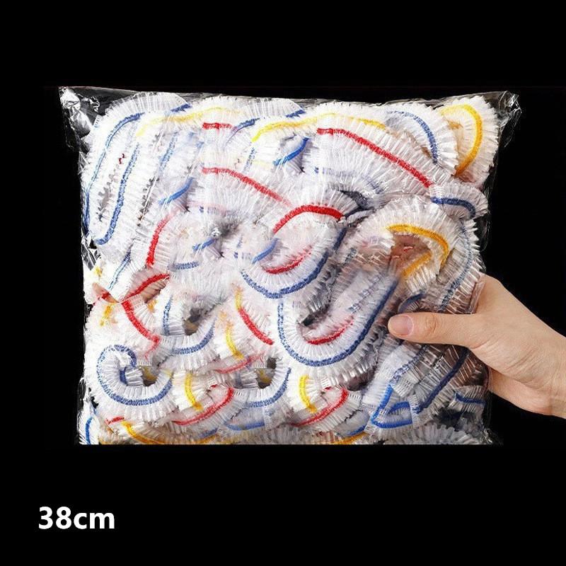 100Pcs Disposable Food Cover Saran Wrap Food Grade Fruit Vegetable Storage Bag Elastic Plastic Bag Kitchen Fresh Keeping Bag