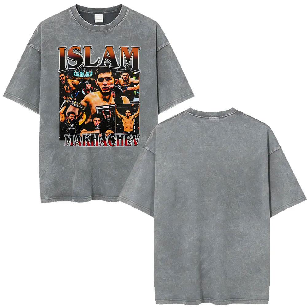 Limitované Islam Makhachev Klasické Grafické Tričko Pánské Dámské Móda Gotické Oversized Trička Vintage Prané Krátký Rukáv Trička