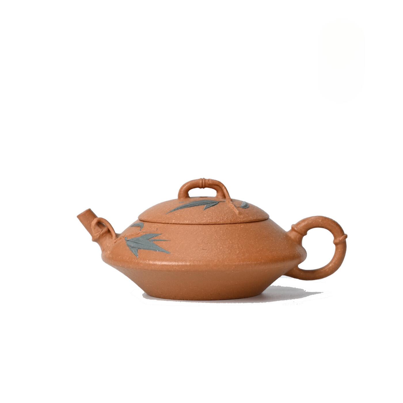 

150ml Traditional Yixing Purple Clay Teapots Handmade Bamboo Leaf Stone Spoon Pot Raw Ore Downhill Mud Kettle Zisha Tea Set Gift