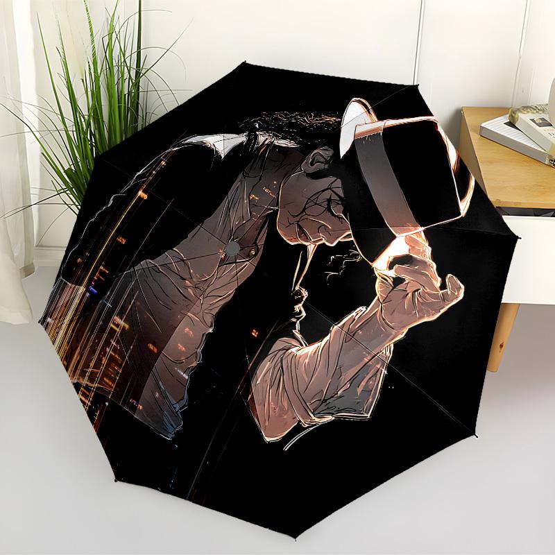 1pc Michael Jackson Automatic Folding Umbrella, Portable Collapsible Design, Casual Outdoor Accessory L1202007