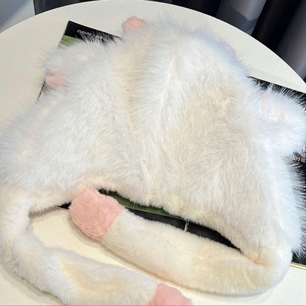 Anti-cold Winter Plush Hat Windproof Fluffy Ear Protection Cap Lamb Ears Warmer Hat Shopping