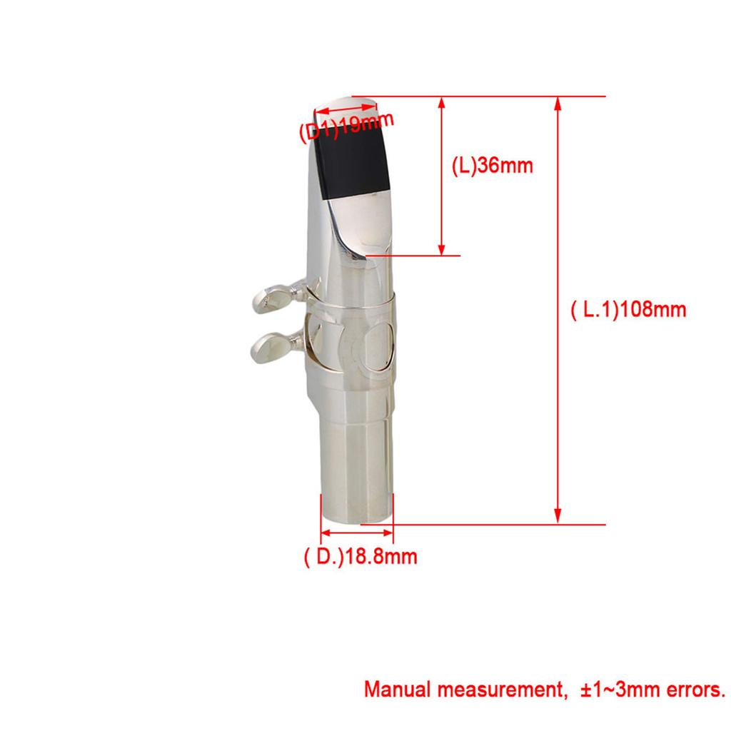 Yibuy Tenor Saxophone Brass Mouthpiece Cap Ligature Silver Plated 11cm #7