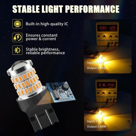 7443 LED Bulb Amber, 7440 LED Turn Signal Bulbs Super Bright for Amber 7443