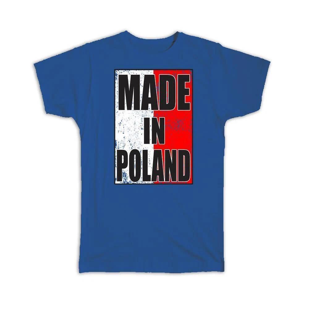 

Gift T-Shirt : Made In Poland Flag Retro Artistic Polish Expat Country 3XL