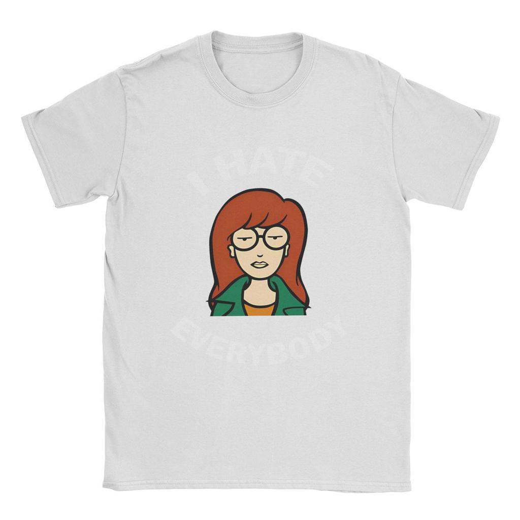 Herren T-Shirt Cartoon D-Darias Ich hasse alle Humor Baumwolle T-Shirt Kurzarm Starke Tapferkeit MTV T-Shirt Rundhals Oberteile Geschenk