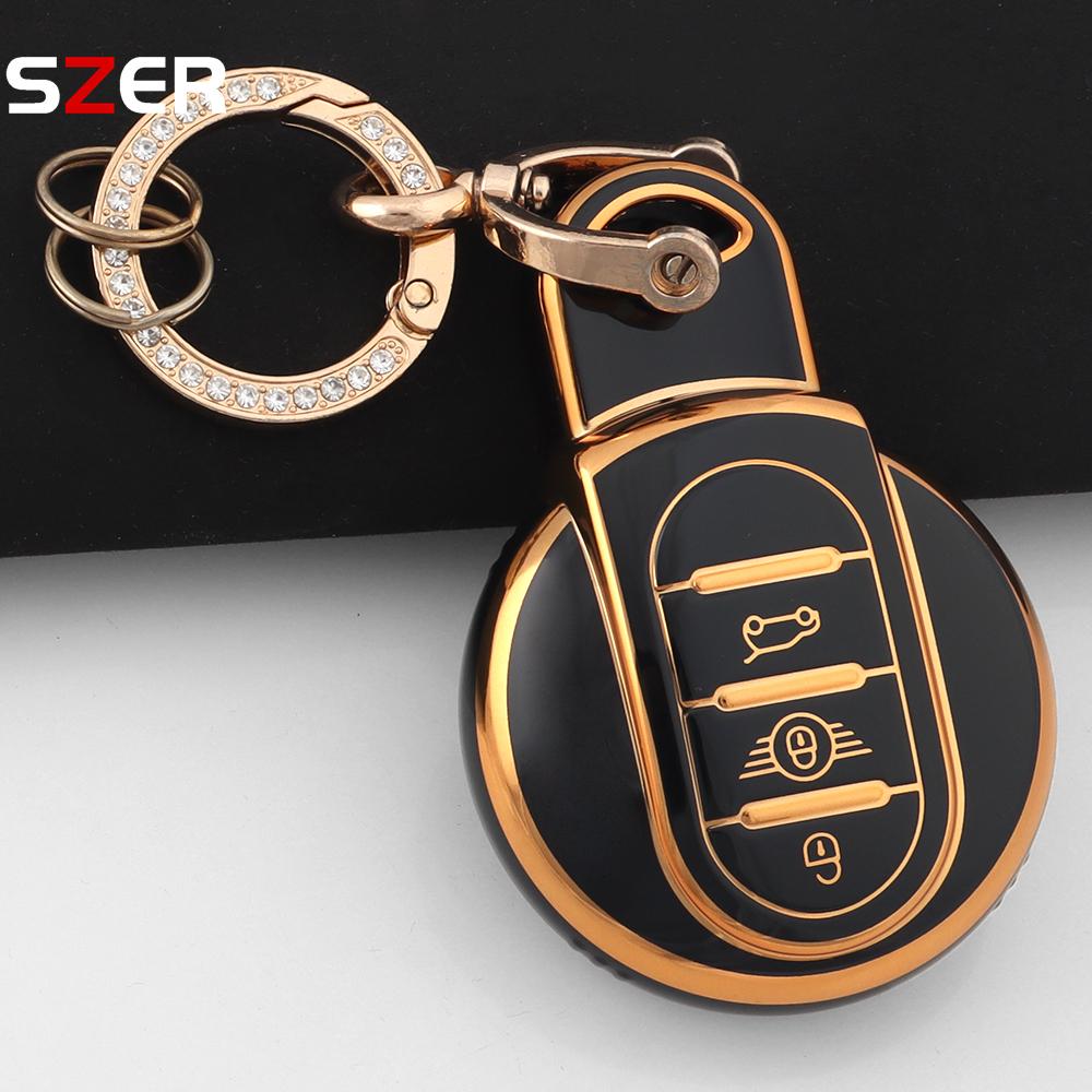 For Bmw Mini Cooper S One Jcw F54 F55 F56 F57 F60 Clubman Countryman Auto New Tpu Key Fob Case Cover Protection Fob Keychain