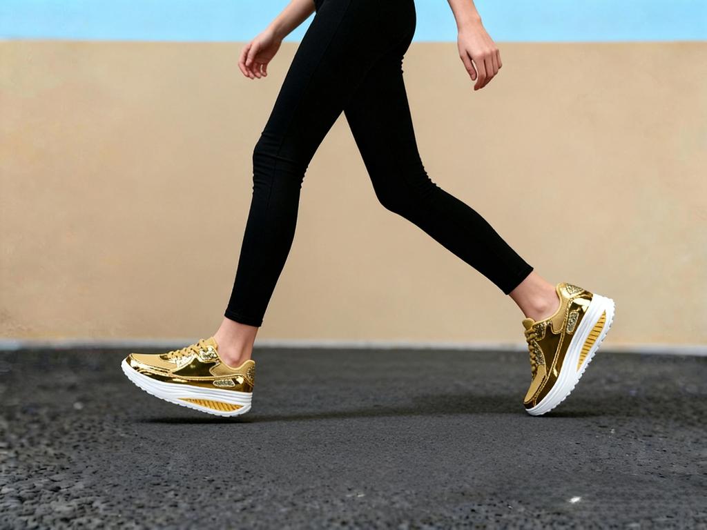 EOFK Women's Glitter Platform Wedge Athletic Tennis Walking Shoes Sparkly Sequin Lightweight Casual Comfort Fashion Sneakers