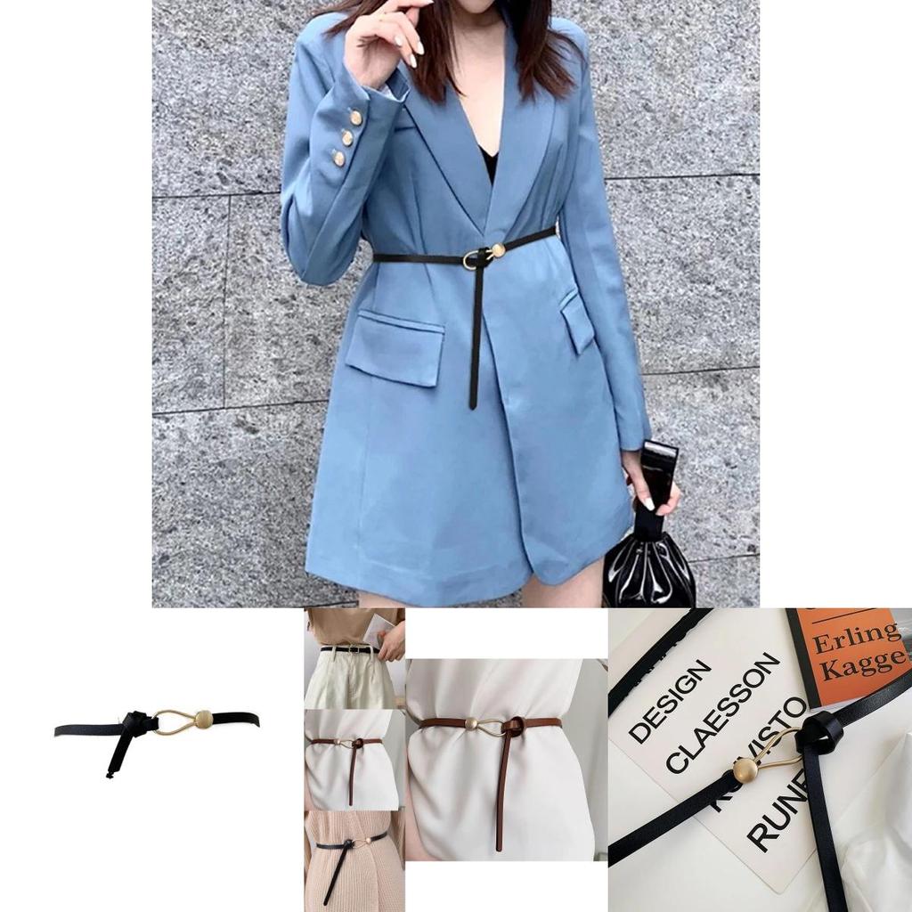 Elegant And Fashionable Water Drop Ring Buckle Waist Belt For Women In Trendy Black Brown