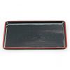 48cm Kaiseki Tray with Red Lacquerware Made In Japan J-kitchens Shin-Mokume (Black Top), 6-Shaku, (ABS Resin), Non-Slip,