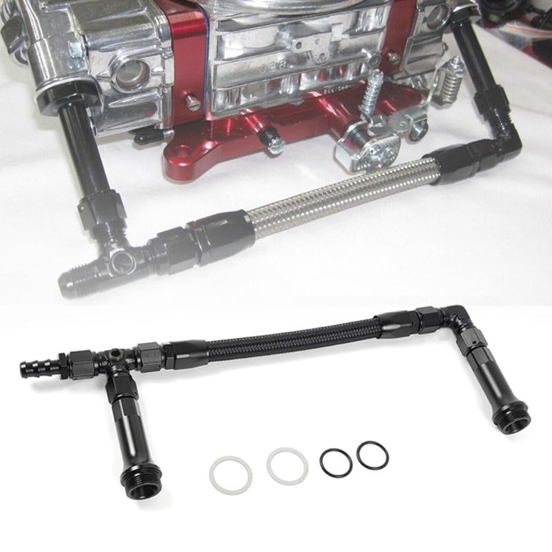 Vergaser Vergaser Schwarzer Geflochtener Kraftstoffschlauch Doppelzufuhr Doppelpumpen-Set AN6 Dreifachverbinder Vergaser-Kits für 4150