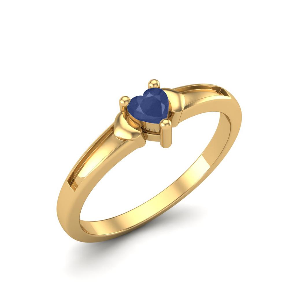 3mm Heart Blue Sapphire Cz 925 Sterling Silver Gold Vermeil Three Hearts Women Anniversary Ring