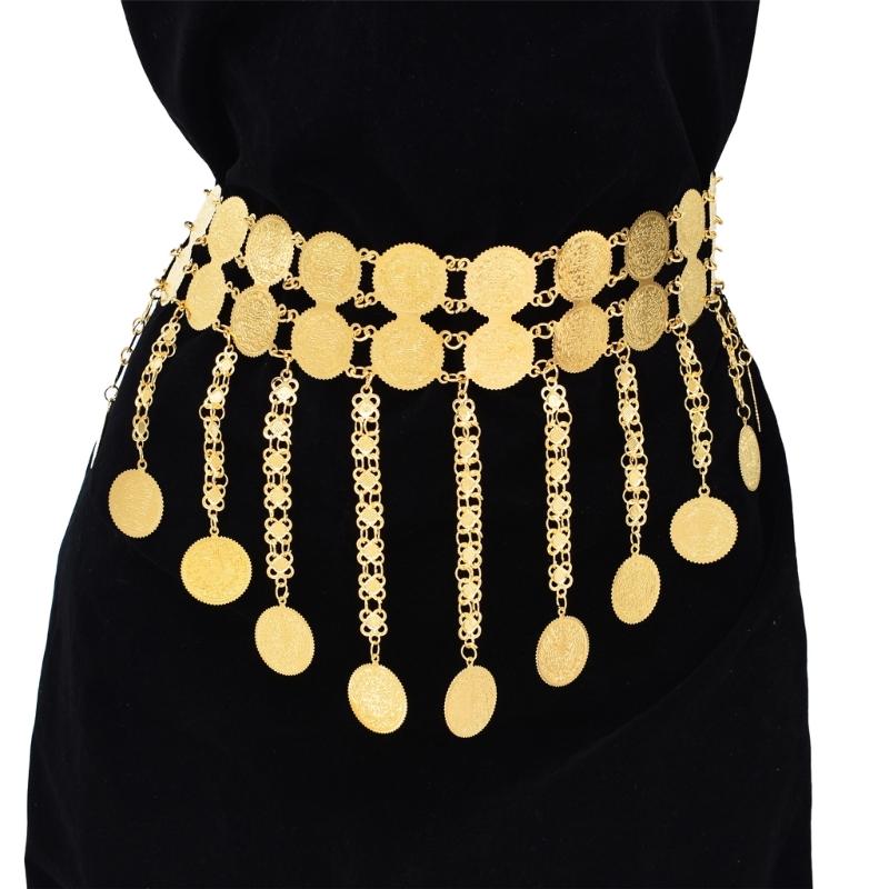 Fashionable Sturdy Alloy Double Strand Coin Tassels Dance Chain Decoration for Enhancing Dance Moves and Styles