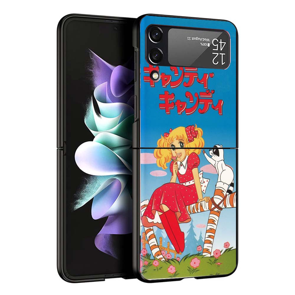 Candy 90s Anime Phone Case For Samsung Galaxy Z Flip7 Flip6 5G Flip5 Flip4 Flip3 ZFlip 7 6 3 4 5 Shockproof Back Cover Galaxy Z