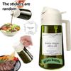 1pc 2-in-1 Olive Oil Dispenser & Sprayer, 16oz/470ml Dark Green Bottle, Durable Plastic with 6 Stickers, Kitchen Cooking Gadget