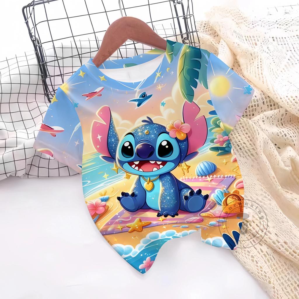 New Hot Sale Stitch T Shirts 3D Printing Graphic T-shirt Disney Casual Short Sleeve Stitch Tops Boys Girls Casual Clothes
