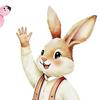 Easter Bunny Window Sticker Waterproof Static Cling Window Decal Removable Bunny Sticker for Home Living Room Bedroom Decor
