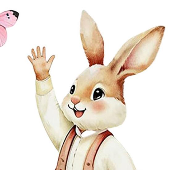 Easter Bunny Window Sticker Waterproof Static Cling Window Decal Removable Bunny Sticker for Home Living Room Bedroom Decor