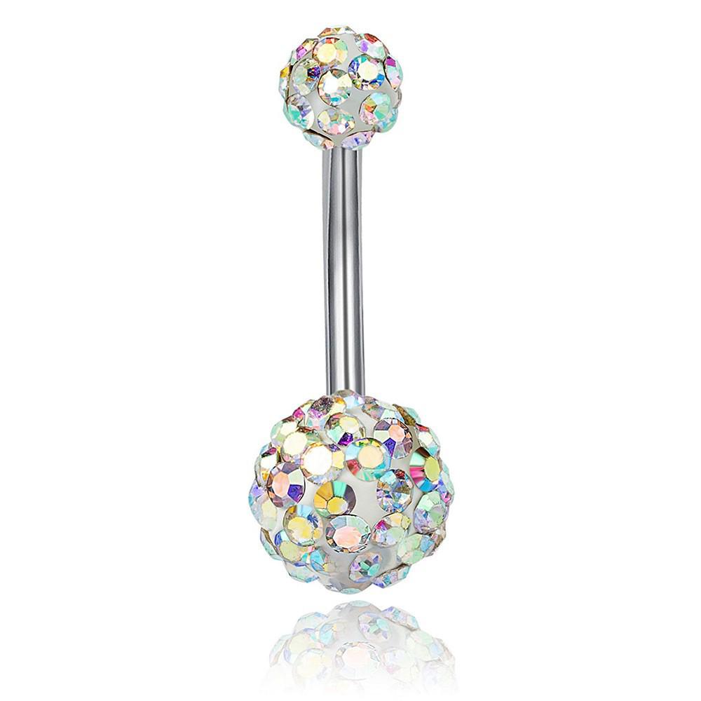 Hot Sale Polymer Clay Belly Button Ring with Diamond Ball
