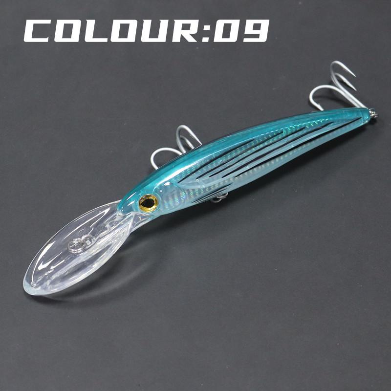 Große Minnow-Köder zum Angeln - Grüne Makrelen-/Thunfischköder, 16CM, 14CM, 12CM
