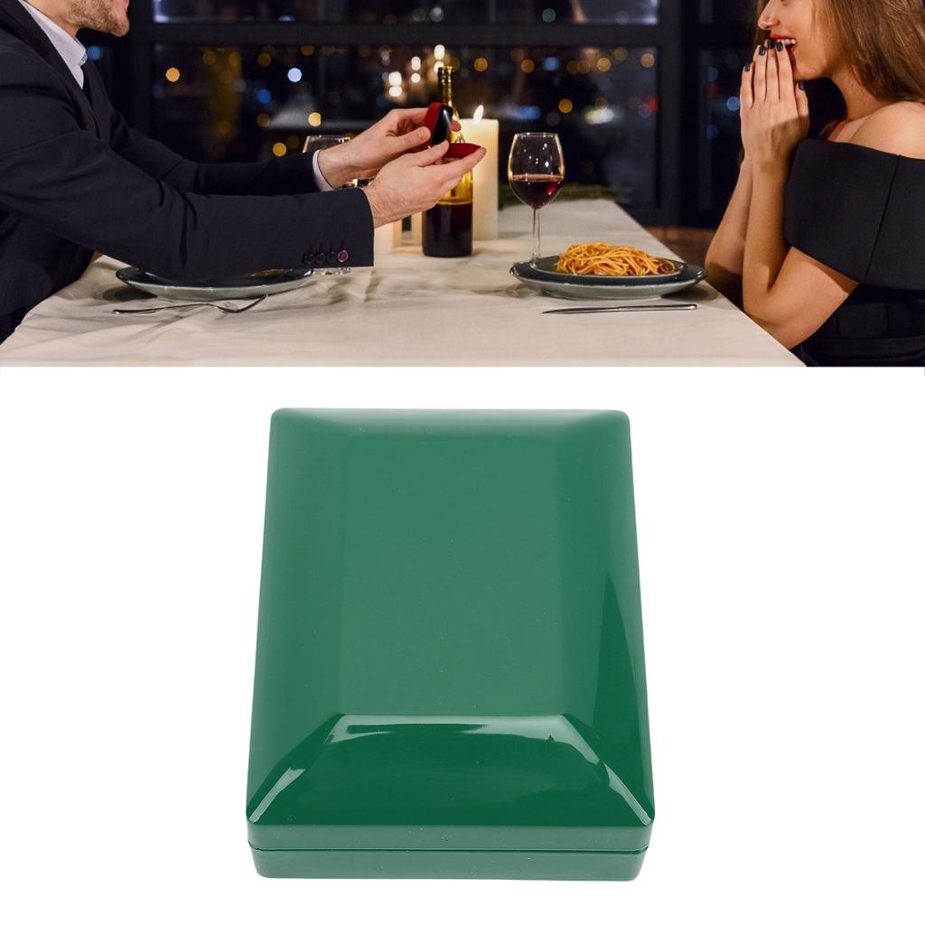 LED Light Up Pendant Box with Built In Battery Glossy Finish Necklace Jewelry Storage Case for Proposals Engagements