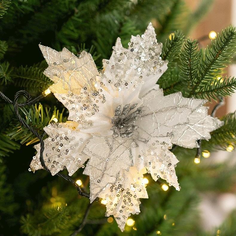 Tulle And Luxurious Velvet Faux Flower Christmas Arrangement For Stylish Holiday Decorations