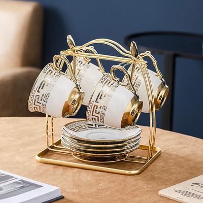 Nordic Ceramic Coffee Cup Set 220Ml Small Household Simple Cup Light Luxury British Afternoon Tea Teacup