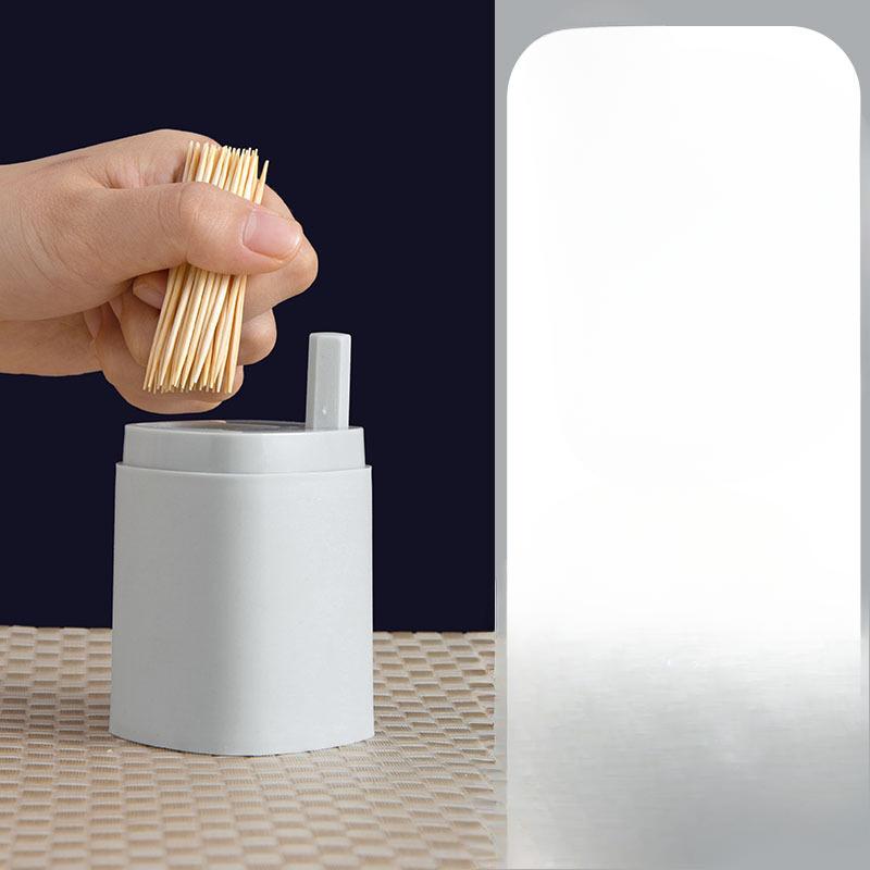 Color-blocking Toothpick Box Automatic Pop-up Toothpick Can Portable Press-type Toothpick Holder for Home Living Room