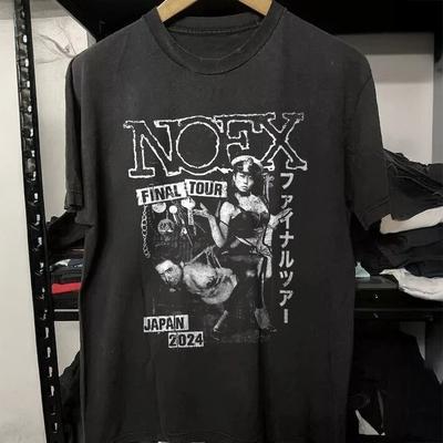 CHAUD! T-shirt Noir Coton Épais Nofx Final Tour Japon 2026