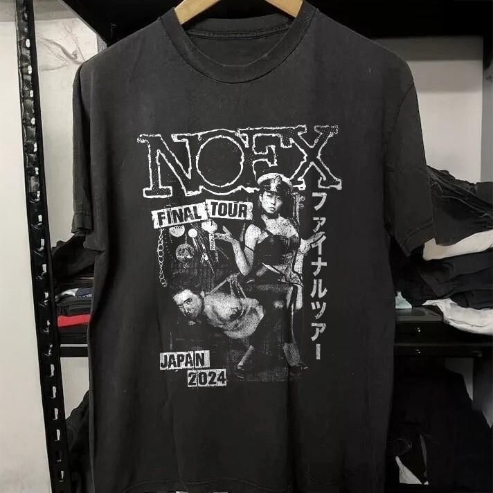 HOT! Nofx Final Tour Japan 2026 Black Heavy Cotton T-Shirt L