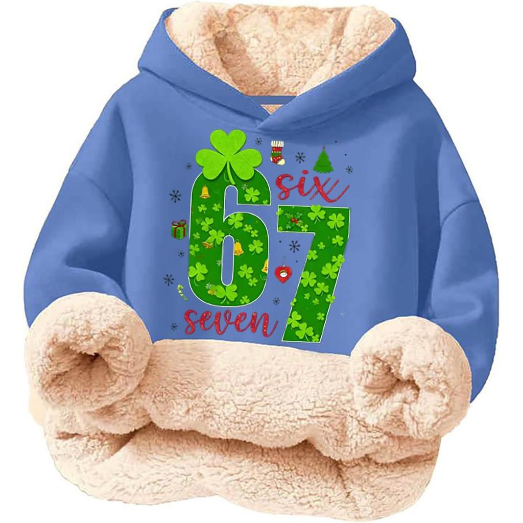 Children's Fashionable Printing Casual Fleece Hooded Loose Fit Hoodie Without Pockets