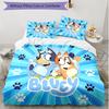 3pcs Duvet Cover Set (1*Duvet Cover + 2*Pillowcase, Without Core), Bluey Print Soft All‑Season Bedding Set, Home Bedroom Decor Gift