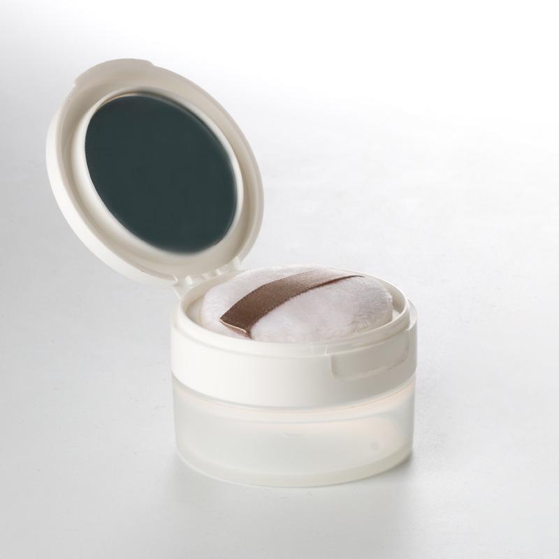 Portable Refillable Powder Compact with Mesh for Setting, Blush, and Talcum