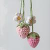 Handmade Crochet Strawberry Bag Key Charm Jewelry Accessory
