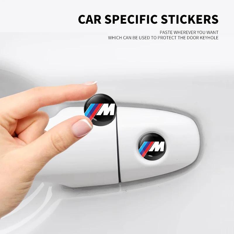 Car Lock Stickers Keyhole Anti-blocking Protection Styling For BMW M E46 E90 E60 F30 F10 E39 E36 F20 G30 G20 E87 E92 E91 E30 CVD1
