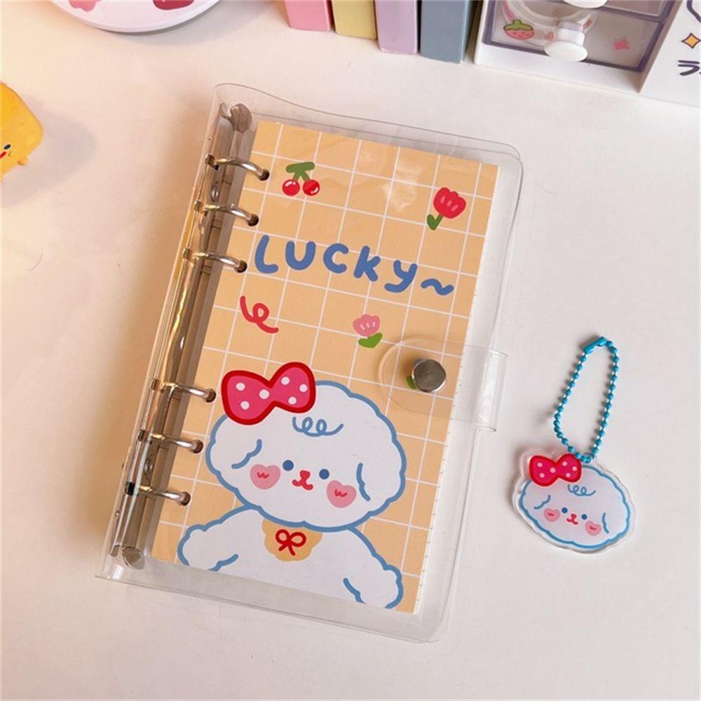 Book 6 Rings A6 Size Transparent Spiral Note Book Diary Journal Binder Notebook School Handbook