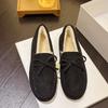 Fashion Bow Winter Women's Moccasins Flats Non-slip Flat Shoes Female Warm Loafers Slip-on Comfort Cotton Shoes Zapatos De Mujer