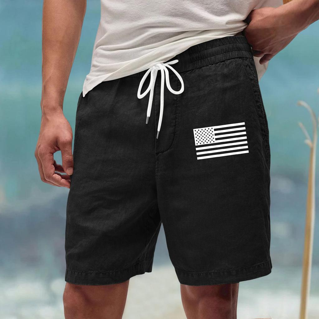 Men's Workwear Shorts With Multiple Pockets, Elastic Waistband, Loose Cotton, Casual Outdoor Lightweight Work Shorts