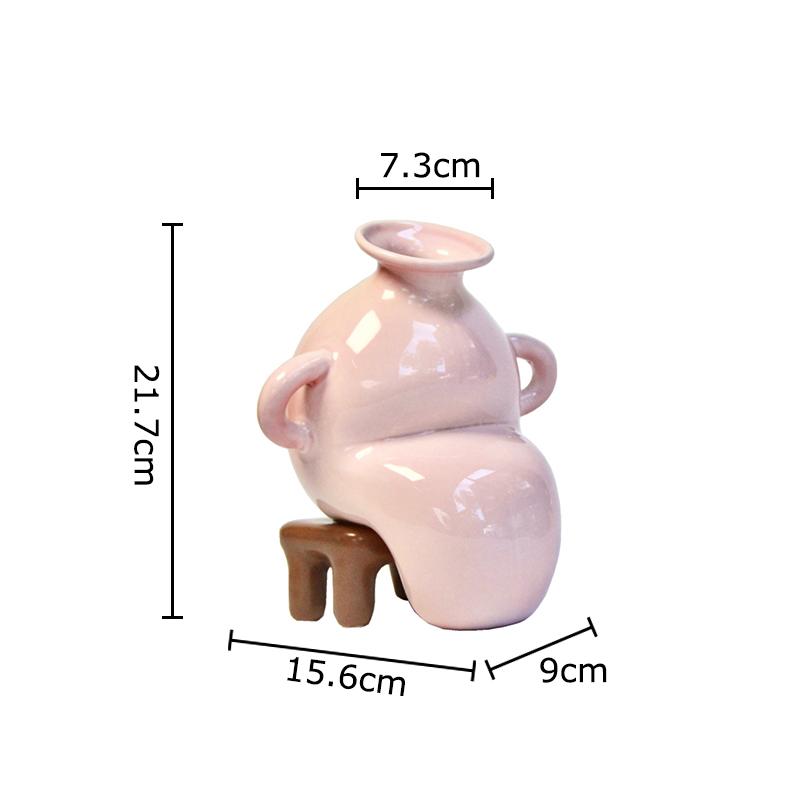 

Abstract Art Ceramic Vase Table Decoration Artificial Flower Decorative Flowers Arrangement Floral Vases Room Aesthetic Decor