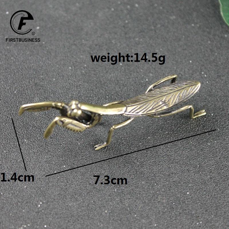 Soild Brass Cricket Figurines Miniatures Desktop Ornaments Tricky Spoof Insect Toy Retro Animal Small Statue Crafts Decorations