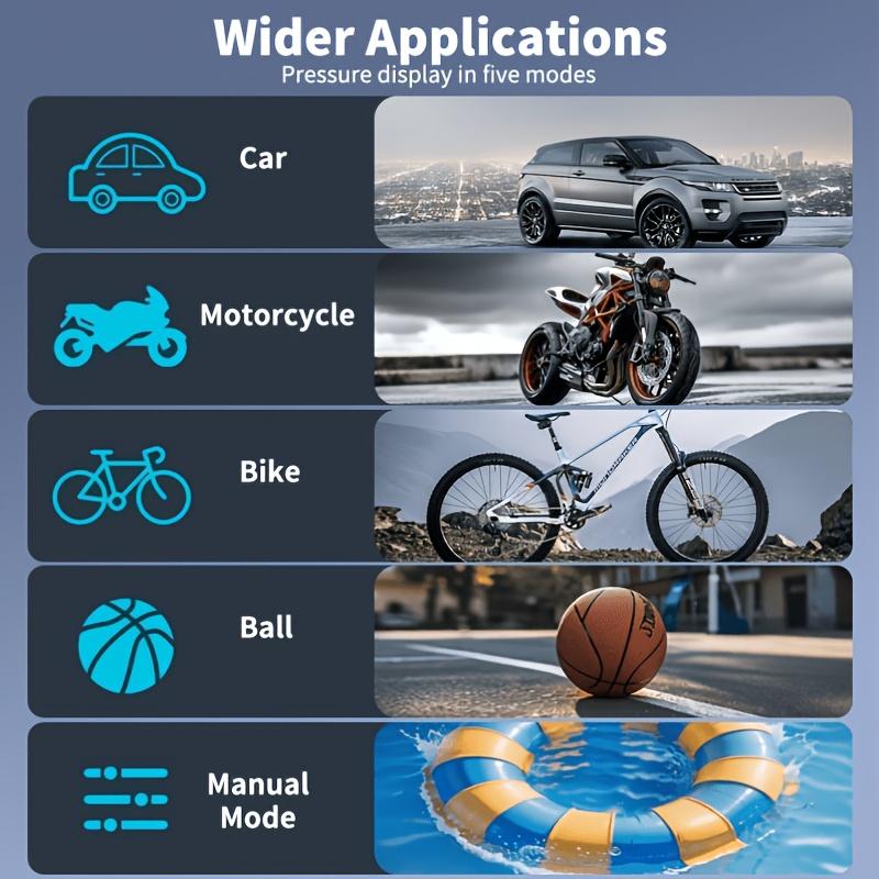 150PSI Cordless Tire Inflator Portable Tire Inflator, 150PSI Cordless Air Compressor with Digital Gauge & LED Light, USB Rechargeable, Fast Inflation