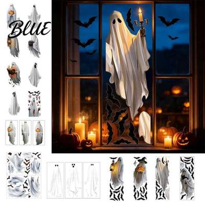 Decorative Window Film for Kitchen Halloween Ghost Stickers  Removable PVC Wall Decals  Peel And Durable Decals Windows Stick Self-Adhesive