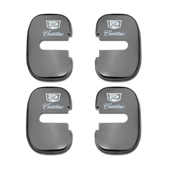 4 Stück Edelstahl Auto Türschlossgehäuse Abdeckung Schutzaufkleber für Cadillac CTS Escalade ATS CT5 Emblem Außen Zubehör