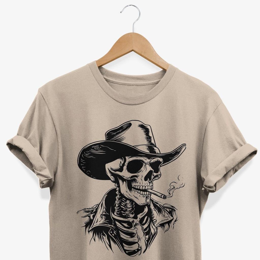 Skeleton Cowboy T-shirt: Western Skull Graphic Tee