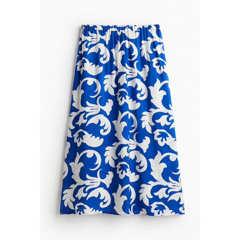 

HM Women s Skirt Autumn Soft Plaid High Waist Print Mid-Length Skirt 1226811 Bright blue/Patterned 170/88(L)