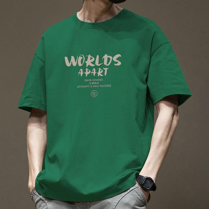 WTEMPO Brand Summer Trend Cotton Loose Simple Tops Men's Youth Short-sleeved T-shirt Soft and Comfortable Breathable Couple Pullovers